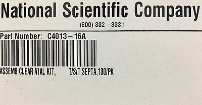 NATIONAL SCIENTIFIC C4013-16A '1 PACK OF 100 VIALS' ASSEMB CLEAR VIAL KIT