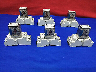 1 LOT OF 6 - ALLEN BRADLEY 700-HN103 RELAY SOCKET BASE & 700-HC24Z24-4 CUBE