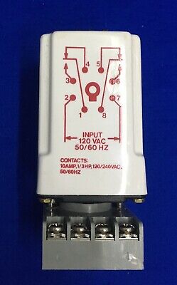 DAYTON 6A854 TIME DELAY RELAY & 5X852E RELAY SOCKET 8PIN