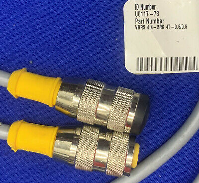 Lot of 4 Turck U0117-73 Part # VBRS 4.4-2RK 4T-0.6/0.6 Cable