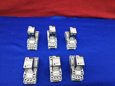 1 LOT OF 6 - ALLEN BRADLEY 700-HN103 RELAY SOCKET BASE & 700-HC24Z24-4 CUBE