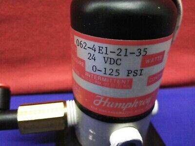 HUMPHREY 062-4E1-21-35 GENERAL PURPOSE VALVE 24 VDC 0-125 PSI 6.7 WATTS