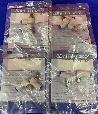 Lot of 4 Bags (Qty 2 per Bag) SMC KSL04-M5  Pneumatic Elbow Fittings