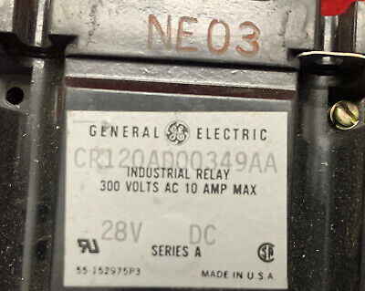 1 Lot of 2 GE General Electric Industrial Relay CR120AD00349AA 28VDC Series A