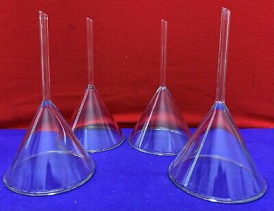 1 Lot Qty of 4 - Kimax 58 Glass Filling Funnel  58 Degree Angle Short Stem