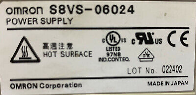 1 Lote de 2 unidades: fuente de alimentación Omron S8VS-06024 CC 24 V 2,5 A, clase 2