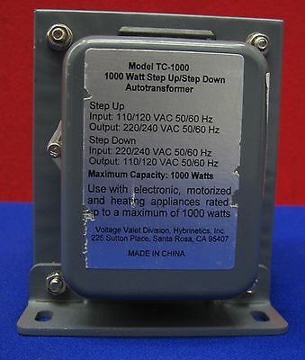 HYBRINETICS TC-1000 STEP UP/STEP DOWN 1000 WATT AUTOTRANSFORMER