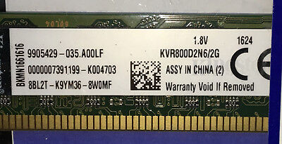 Nueva memoria RAM Kingston KVR800D2N6/2G, 2 GB PC2-6400 CL6 DIMM de 240 pines MCID 73224