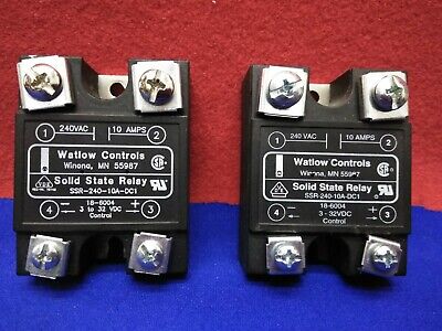 LOT OF 2 WATLOW CONTROLS SSR-240-10A-DC1 SOLID STATE RELAYS