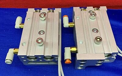 1 Lot of QTY 2 - SMC MXS12-20 CylinderSlide Table with (2) SMC D-A93 Sensors