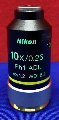 Nikon 10x/0.25 Ph1 ADL Infinite /1.2 WD 6.2 Microscope Objective