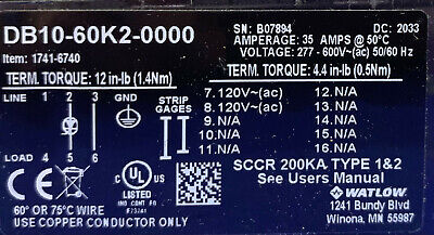 Dispositivo de conmutación de potencia DIN-A-Mite de Watlow DB10-60K2-0000 Entrada/salida de control