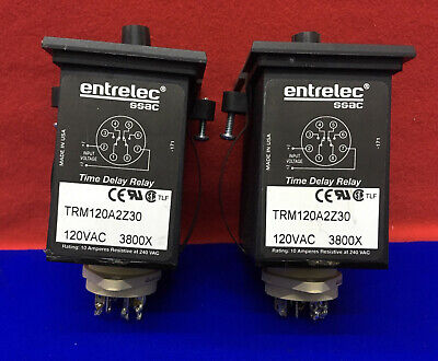 QTY 2 - ENTRELEC SSAC / TRM120A2Z30 TIME DELAY RELAYS