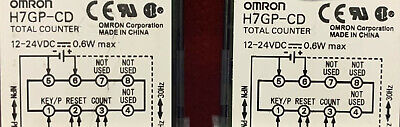 Lot of 2 Omron Total Counter H7GP-CD 12-24VDC.  6 Digit