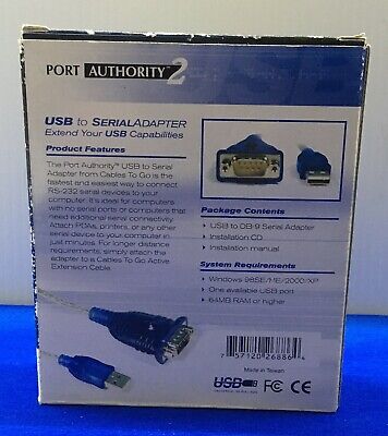 CABLES TO GO,26886,PORT AUTHORITY ™ 2 USB TO SERIAL ADAPTER