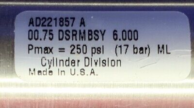 USADO - PARKER XLT06-06B4-B SERIE XLT CORREDERA DE EMPUJE MÁXIMO PSI 100