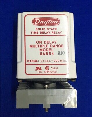 DAYTON 6A854 TIME DELAY RELAY & 5X852E RELAY SOCKET 8PIN