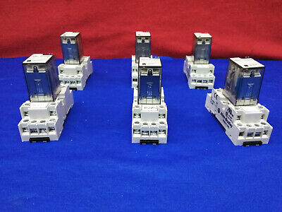 1 LOT OF 6 - ALLEN BRADLEY 700-HN103 RELAY SOCKET BASE & 700-HC24Z24-4 CUBE