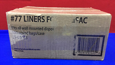 1 BOX CONTAINING 500 LINERS - ROCHESTER MIDLAND #77 LINERS FOR SANISAC