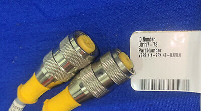 Lot of 4 Turck U0117-73 Part # VBRS 4.4-2RK 4T-0.6/0.6 Cable