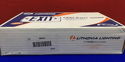 LITHONIA 3BA31 LQM S W 3 R 120/277 WHITE THERMOPLASTIC AC ONLY LED EXIT LIGHT