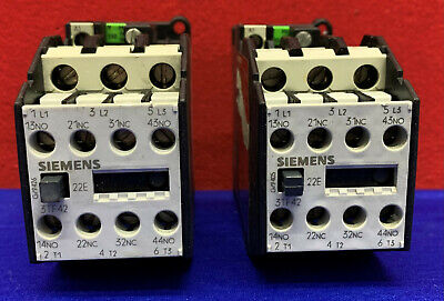 Lot of 2 Siemens Contactor 3TF422-OA 2S+20/2NO+2NC