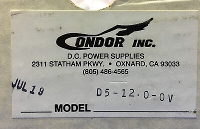 CONDOR INC. D5-12.0-0V POWER SUPPLY