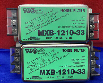 Lot of 5 - Lambda Noise Filters: (2)MXB-1210-33 (2)MXB-1220-33 (1)MXB-1230-33