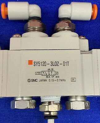 Lot of 2 SMC Solenoid Valve SY5120-3LOZ-01T SY5000