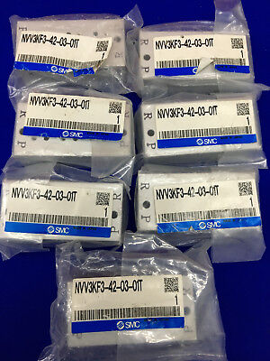 SMC NVV3KF3-42-03-01T  Manifold 3-sta, VV3K* VK 3-PORT (Lot of 7) EAM #26503