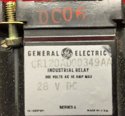 1 Lot of 2 GE General Electric Industrial Relay CR120AD00349AA 28VDC Series A