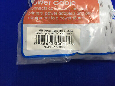 MANHATTAN 7-6662-330014-8 766623300148 CABLE DE ALIMENTACIÓN MH NEGRO 6 PIES/1,8 M ENCHUFE SCHUKO