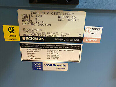 FOR PARTS / REPAIR TJ TABLETOP CENTRIFUGE BECKMAN VWR SCIENTIFIC TJ-6 340508