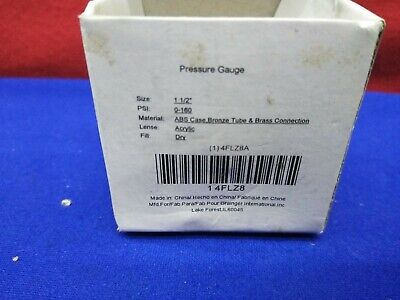 MANÓMETRO GRAINGER 4FLZ8 0-160 PSI 1 ½” Diámetro 