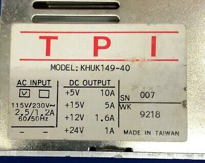 TPI POWER SUPPLY DC KHUK149-40 SN 007