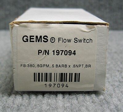 GEMS SENSORS & CONTROLS 197094 / FS-380 FLOW SWITCH PLASTIC INLINE