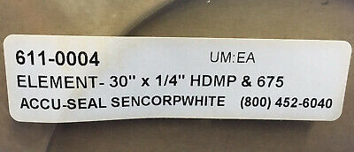 ELEMENTO ACCU-SEAL SENCORPWHITE 611-0004 - 30" X 1/4" HDMP Y ELEMENTO CALEFACTOR 675