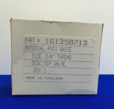 161350713 / 6NC43 BALL VALVE PVC INLINE 1-PIECE  PIPE SIZE 3/4" CONNECTION TYPE