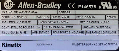 Allen Bradley MPL-A230P-EJ42AA Servo Motor w/ Wittgenstein Alpha Gear BOX