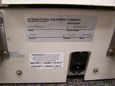 FOR PARTS / REPAIR IEC MICROMAX CENTRIFUGE  NOT TESTED