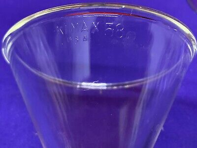 1 Lot Qty of 4 - Kimax 58 Glass Filling Funnel  58 Degree Angle Short Stem