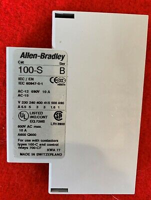 1 lote de 3 bloques de contactos auxiliares Allen Bradley 100-S VER ANUNCIO PARA OBTENER MÁS DETALLES