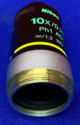 Nikon 10x/0.25 Ph1 ADL Infinite /1.2 WD 6.2 Microscope Objective