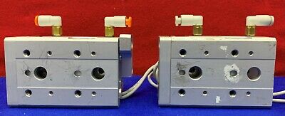 1 Lot of QTY 2 - SMC MXS12-20 CylinderSlide Table with (2) SMC D-A93 Sensors