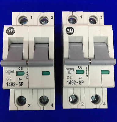 QTY 2 - Allen-Bradley AB 1492-SP / 1492-SP2C020 SER C CIRCUIT BREAKERS