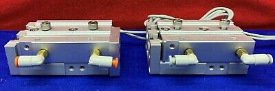 1 Lot of QTY 2 - SMC MXS12-20 CylinderSlide Table with (2) SMC D-A93 Sensors