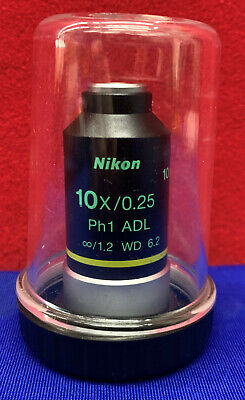 Nikon 10x/0.25 Ph1 ADL Infinite /1.2 WD 6.2 Microscope Objective