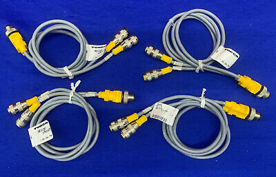 Lot of 4 Turck U0117-73 Part # VBRS 4.4-2RK 4T-0.6/0.6 Cable