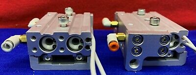 1 Lot of QTY 2 - SMC MXS12-20 CylinderSlide Table with (2) SMC D-A93 Sensors