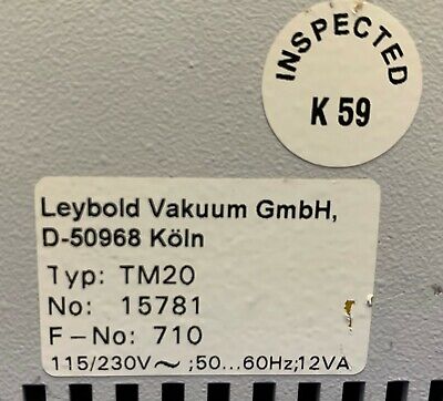 Controlador Leybold Vakuum / Vacuum Thermovac TM20 D-50968 